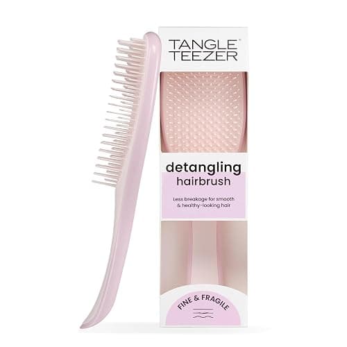 Tangle Teezer Fine and Fragile Ultimate Detangler Hairbrush for Coloured, Fine & Thin Hair - Two-Tiered Soft Flex Teeth Reduce Breakage & Pulling - Gentle on Delicate Hair - Pink Dust - Image 1