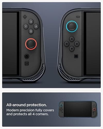 Spigen Rugged Armor Case Compatible with Nintendo Switch 2 2025 Cover with Hand Strap - Matte Black thumbnail 8