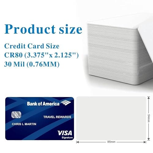 20 Pcs Blank PVC Cards CR80 30 Mil Graphic Quality White Plastic Cards Premium Blank PVC ID Cards for Photo ID Badge Printers（Credit Card Size） thumbnail 5