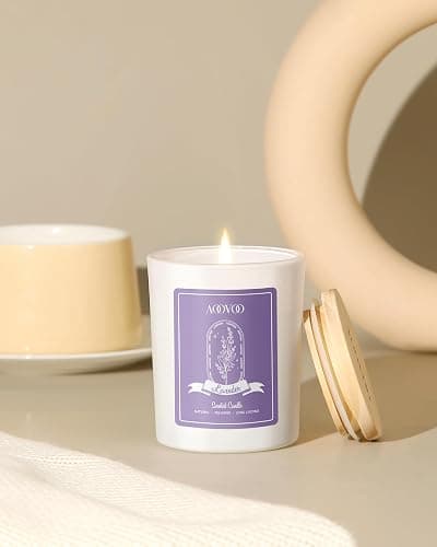 AOOVOO Lavender Scented Candles for Women - Aromatherapy Candle with Crystals Inside, 7oz Soy Candles for Home Scented, Birthday Gifts Christmas Candle for Women Mom thumbnail 2