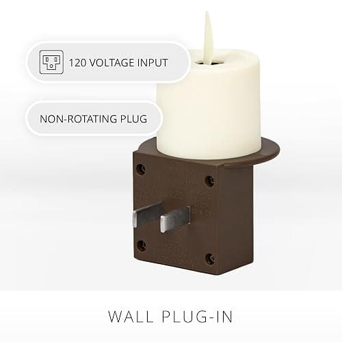 Luminara Flameless Candle Nightlight w/Dusk to Dawn Light Dark Auto Sensor, Bronze Plugin Night LED Light w/Patented Real-Flame Effect Technology, Safe for Kids & Pets thumbnail 2