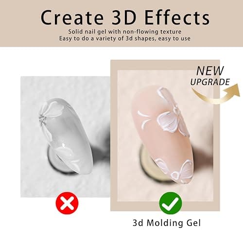 2pcs Solid 3d Gel Nail Art Sculpting Gel For Nail Art Salon Home DIY | Non Wipe 3d Nail Sculpting Gel For Nail Art, White Black 3d Nail Art Gel Multifunctional 3d Molding For Nails (White & Black) thumbnail 2