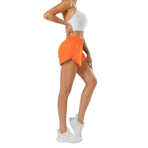 Aurefin Athletic Shorts for Women,Women's Quick Dry Workout Sports Active Running Track Shorts with Elastic and Zip Pockets thumbnail 6