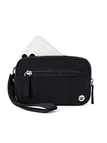 WESTBRONCO Wristlet Wallets for Women Nylon Quilted RFID Wallet with 3 Zipper Purse for Travel - Image 1