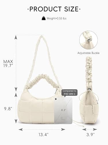 WESTBRONCO Medium Puffer Crossbody Bags for Women Nylon Shoulder Bag Quilted Hobo Bag Women's Handbags with Adjustable Strap thumbnail 2