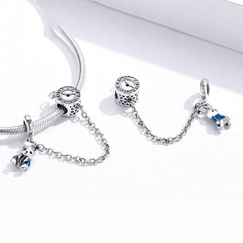 LAMOONY Sterling Silver Stopper Charm Clip Lock for Pandora Charm Bracelet thumbnail 3