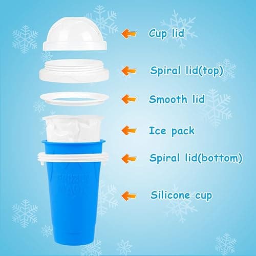 Slushie Maker Cup - TIK TOK Quick Frozen Magic Cup, Portable Double Layers Cool Slushee Maker For MilkShake,Juice,Ice Cream Make & More, Super Fun and Cool Stuff Gift For Kids,Friends & Family - Blue thumbnail 6