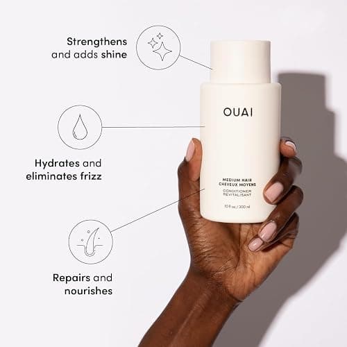 OUAI Medium Hair Shampoo and Conditioner Set - Sulfate-Free Shampoo and Conditioner for Women & Men - Made with Keratin, Shea Butter & Avocado Oil - Free of Parabens & Phthalates (10 Fl Oz) thumbnail 4