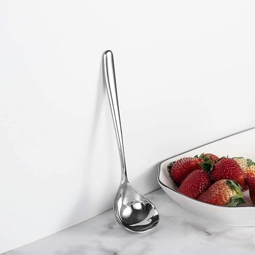 IMEEA 8-Inch Small Ladles for Serving Sauce SUS304 Stainless Steel Gravy Ladle Soup Spoon, Set of 4 thumbnail 6
