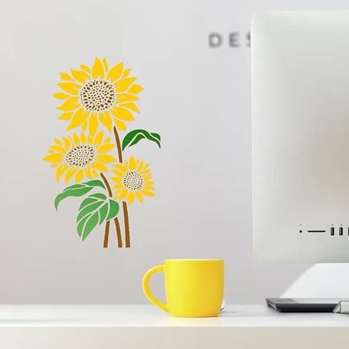 Sunflower Stencil for Painting, 8x11 Inches - Reusable Floral Stencil for Walls, Canvas, Paper thumbnail 4