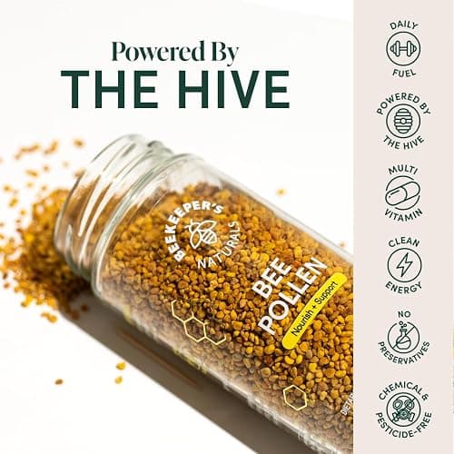 Beekeeper's Naturals - 100% Raw Bee Pollen Granules, Natural Preserved Enzymes, Source of Vitamin B, Minerals, Amino Acids & Protein - Paleo & Keto Friendly, Gluten Free (5.2 oz) thumbnail 2