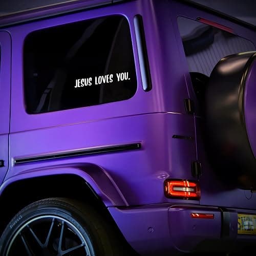 Jesus Loves You Decal Vinyl Sticker Auto Car Truck Wall Laptop | White | 8" x 1" thumbnail 2