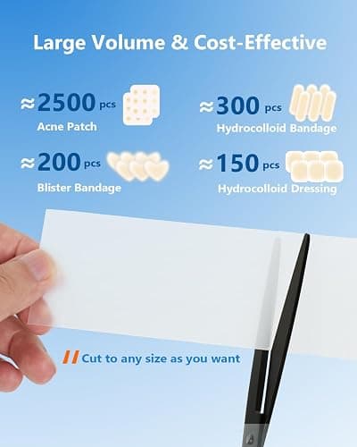 SOMZOKY Hydrocolloid Roll for Wound Care, 2in x 16ft Extra Large Hydrocolloid Bandages with Self-Adhesive, Ultra Absorbent, Flexible & Waterproof thumbnail 2