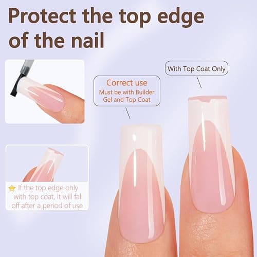 Misssix Deep French Gel Nail Tips, 150Pcs French Tip Press on Nails Long Square Pink, No Need to File 3 in 1 Tips Pre-lasting, Fake Nails for Nail Art DIY 15 Sizes thumbnail 6