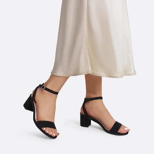 DREAM PAIRS Women's Open Toe Ankle Strap Low Block Chunky Heels Sandals Party Dress Pumps Shoes | Chunky Heels, Party Dress, Open Toe, Ankle Strap, Low Block, Shoes thumbnail 5