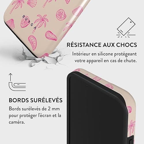 BURGA Coque Unisexe pour iPhone 13 – Design Hybride Double Couche avec TPU Anti-Choc, Finition Résistante aux Rayures et Rebord Surélevé pour Protection d'Écran et Usage Quotidien thumbnail 4