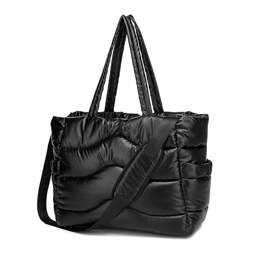 Y.U.M.C. Quilted Puffer Tote Bag for Women- Stylish Multi-Way Carrying Shoulder Bag with Laptop Compartment - Image 1