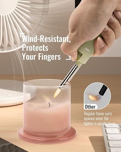 MK Candle Lighter, Butane Refillable Wind-Resistant Flame, 5-Pack for BBQ, Camping, Outdoor Use (Pastel-5pc) thumbnail 4