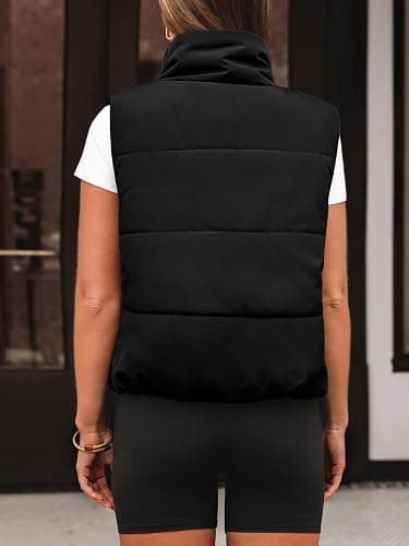 AUTOMET Women‘s Cropped Puffer Vest, Y2K Inspired Sleeveless Gilet for Fall Winter Spring, Casual to Street Outerwear thumbnail 4