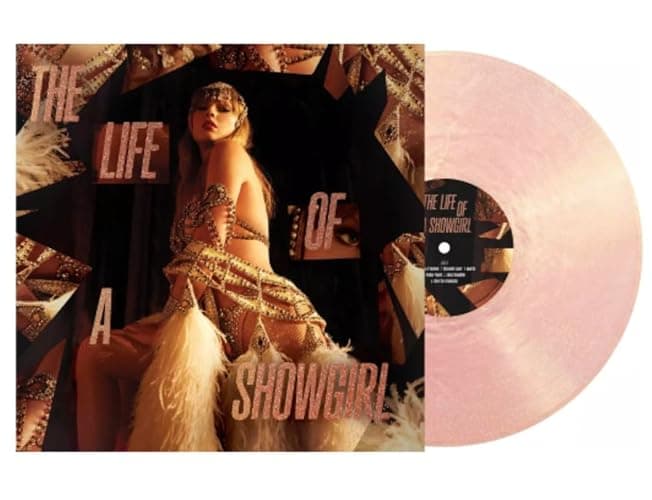 The Life Of A Showgirl Opaque Pink & Pale Yellow With Gold Shimmer Record Includes Lyric Booklet & Poster - Image 1