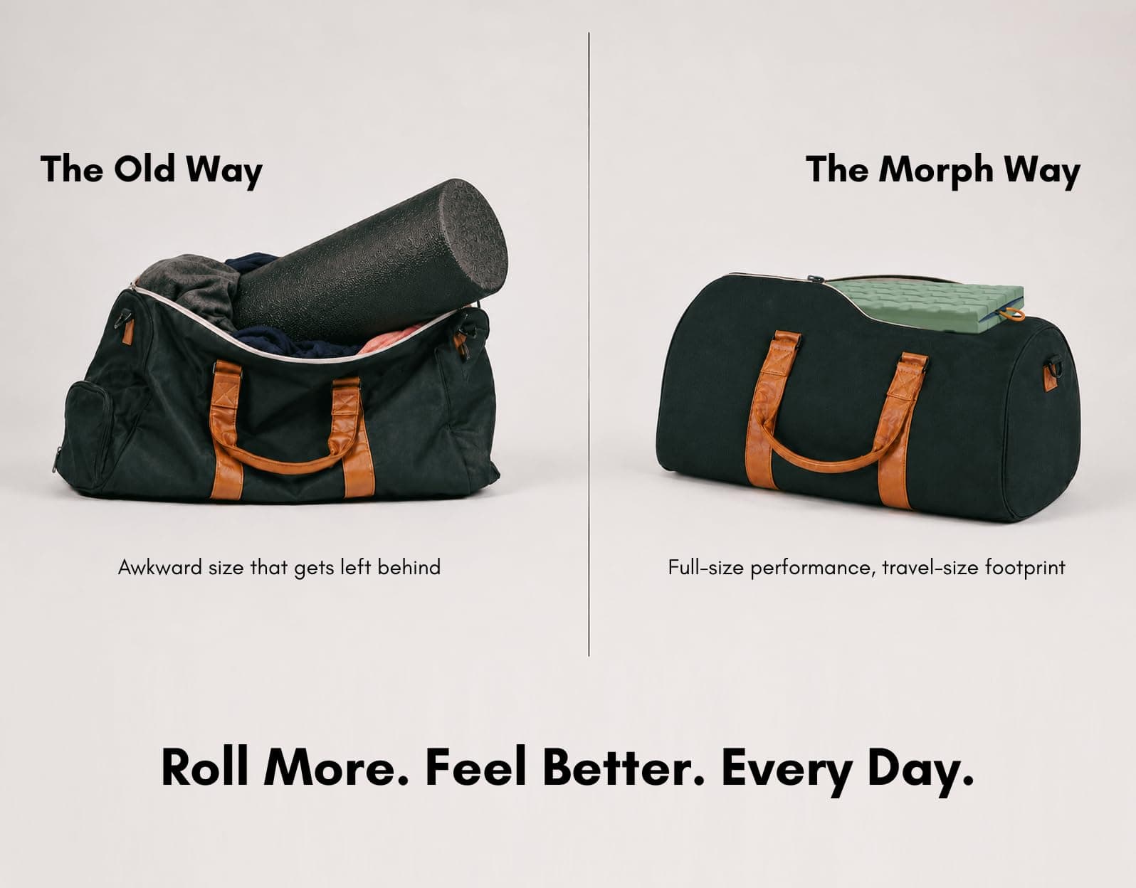 Brazyn Morph Foam Roller - for Home, Gym, Office, Travel, Athletes - Collapsible & Lightweight Roller for Trigger Point Massage, Myofascial Release (Alpha Series (Deep Tissue) - Midnight) thumbnail 2