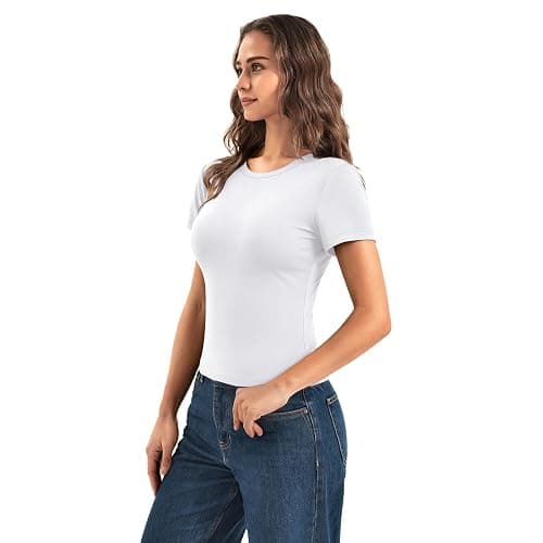 Walifrey Womens Short Sleeve Tops 2 Pack, Slim Fit T-Shirt Casual Basic Summer Top for Women 2026 Fashion Clothes thumbnail 4