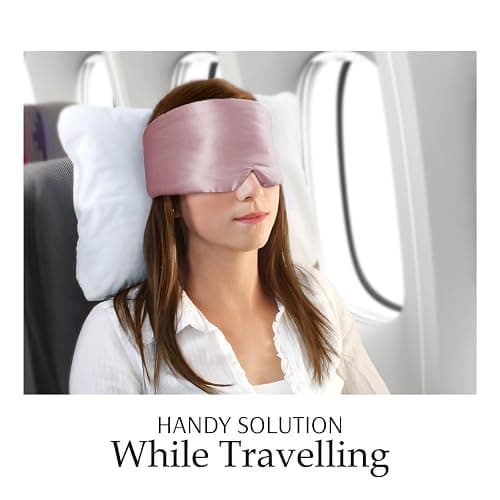 Zenssia 100% Mulberry Silk Sleep Mask Eye Mask for Man and Woman with Adjustable Headband, Full Size Large Sleep Mask & Blindfold for Total Blackout for All Night Sleep, Travel & Nap- Light Plum thumbnail 6