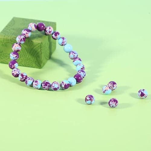 ALZLDYS Purple-Blue Imperial Jasper Beads 62pcs 6mm Stone Beading Loose Gemstones Hole Size 1mm DIY Smooth Bead for Bracelet Necklace Earrings Jewelry Making thumbnail 6