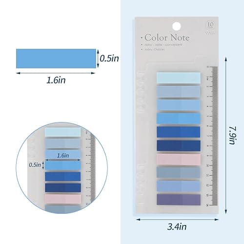 2000Pcs Sticky Tabs for Annotating Books, Clear Sticky Notes for Binders, Page Markers for Notebooks, Multi-Colored Writable and Repositionable Book Flags Strip Index Tabs thumbnail 3
