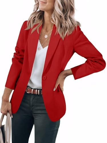 Cicy Bell Womens Casual Blazers Open Front Long Sleeve Work Office Suit Jackets Blazer - Image 1