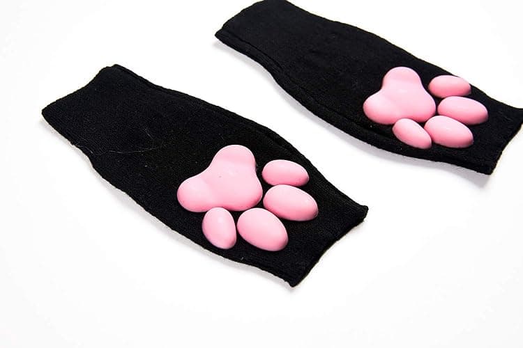 HOMEGYMFREE Cute Cat Paw Mittens Gloves, Kawaii Cat Cosplay Kawaii Soft 3D Toes Beans Fingerless Cat Claw Paws Pad Sleeve thumbnail 3