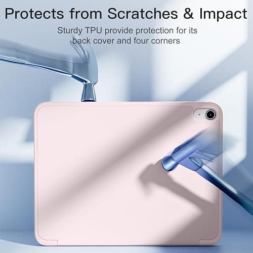 Akkerds for iPad A16 11th Gen Case, iPad 10th Generation Case, Pink | With Pencil Holder, for iPad 11/10.9 Inch Case 2025/2022, Soft TPU Back, Slim Trifold Stand Protective Cover, Auto Sleep/Wake thumbnail 7
