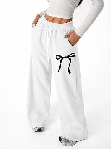 QJQ Girls Wide Leg Elastic Sweatpants High Waisted Baggy Pants Casual Streetwear Teen Girl Clothes Trendy Trousers thumbnail 5