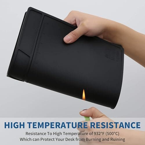 HTM-201 Black Silicone Repair Mat Heat Resistant Electronic Repair Mat for Soldering, Electronics, Computer Repair Etc thumbnail 7