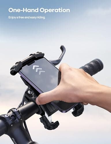 Lamicall Bike Phone Holder, Motorcycle Mount - Motorcycle Phone Holder, Handlebar Cell Phone Clamp, Scooter Phone Clip for iPhone Air 17 Pro Max, 16 15 Pro Max Plus, S20, More 4.7 to 6.8" Smartphones thumbnail 2