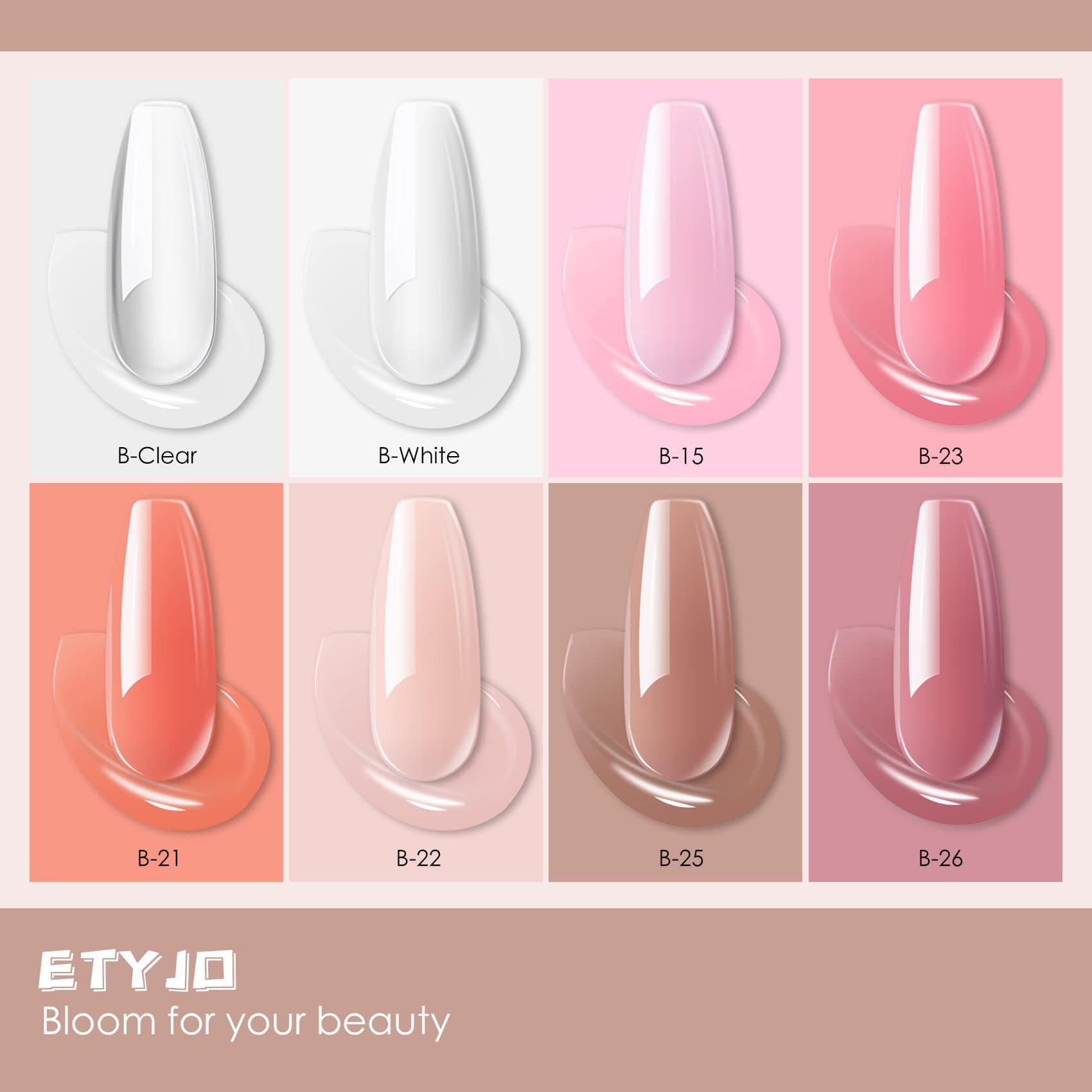 Poly Gel Nail Extension Kit, 8 Colors Clear Nude Pink Poly Gel Set Nail Enhancement Builder Nail Gel Poly Gel Colors for Beginners DIY Home Salon thumbnail 4