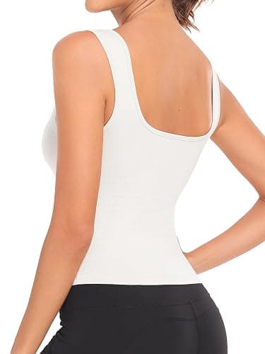 Porvike Sports Crop Tank Tops for Women Cropped Workout Tops Racerback Running Yoga Tanks Cotton Sleeveless Gym Shirts 3 Pack thumbnail 4