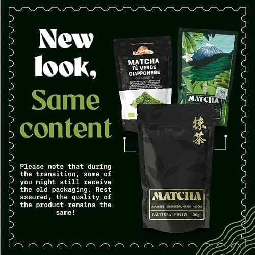 NaturaleBio Organic Ceremonial Grade Matcha Powder, 30g. From Uji, Kyoto for Traditional Japanese Tea Ceremony. Green Tea Free of Added Sugars and Preservatives thumbnail 4
