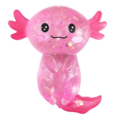 2 Pcs Axolotl Squishy Stress Relief Toy, Stretchy Axolotls Stress Soft Squeeze Sensory Fidget Toys for Kids Adults, Cute Axolotls Squishies Party Favors Classroom (BluePink) thumbnail 9