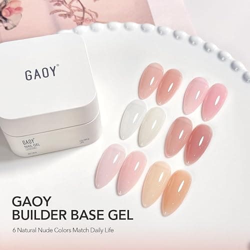 GAOY Colored Nail Builder Base 30g with a Brush, 4-in-1, Light Pink | Long Lasting Nail Builder Gel Strengthening, Natural Jelly, Soak Off UV Light Cure thumbnail 6