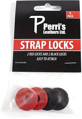 Perri's Leathers Ltd. Black/Red Guitar Strap Locks (SLK-7218) thumbnail 2