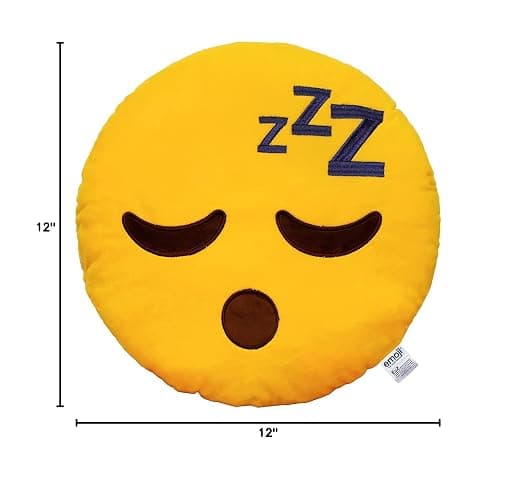 EvZ Official Certified Sleeping Plush Pillow - 32cm Large Soft ZZZ Face Emoticon Cushion - Cute Decorative Stuffed Toy for Bedtime, Office Nap & Stress Relief (Yellow) thumbnail 2