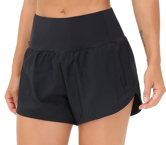 THE GYM PEOPLE Womens High Waisted Running Shorts Quick Dry Athletic Workout Shorts with Mesh Liner Zipper Pockets thumbnail 6