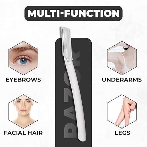 Visage Precision Facial Razors, Touch-up Dermaplaning Tool, Eyebrow Razor, Facial Hair/Peach Fuzz Removal, Face Shavers for Women and Men - 3 count thumbnail 4