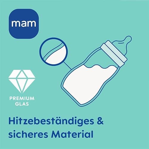 MAM 67036720–2 – Lot de 2 biberons confort en verre 260 ml – Neutres thumbnail 6