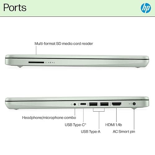 HP 14 Laptop Student Business 2025 Flagship Computer, AI Copilot, 4-Core 13th Gen Intel CPU, 16GB RAM 628GB Storage (128GB UFS+ 500GB Ext), 1-Yr Office 365, Long Battery HubxcelAccessory Win 11S Green thumbnail 9