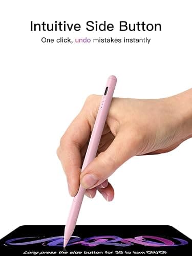 Stylus Pen for iPad (2018-2025), USB-C Fast Charging Pencil, Pixel-Perfect Tilt Sensitivity for Apple iPad 11/10/9/8/7/6/A16, ipad Mini 7/6/5, Air M3/2 11"/13"/5/4/3, i-Pad Pro M5/4 13"/12.9″/11″ Pink thumbnail 2