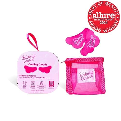 Makeup Eraser Cooling Clouds Reusable Undereye Patches - Hydroactive Technology Mask Patch Pads for Tired Puffy Eyes and Wrinkles with Mini Washbag, Set of 2 thumbnail 2