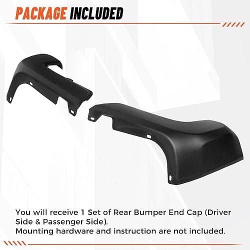 ECOTRIC Rear Bumper End Cap Compatible With 2016-2023 Toyota Tacoma W/O Sensor Hole Replace for TO1105133, TO1104133; 52156-04010, 52155-04010 Corner Cover Driver and Passenger Side Black thumbnail 6