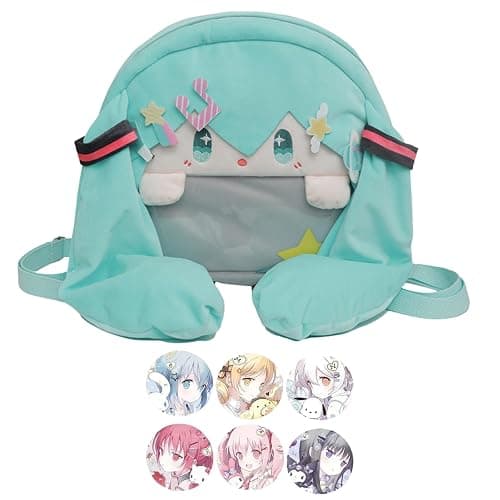 HOKMAH Kawaii Backpack with Kawaii Pin and Accessories, Comic-Con y2k Shoulder Bag Daypack cute Backpack Grunge Itabag Purse (Grass) - Image 1